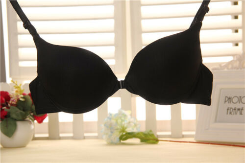 Reggiseno Solido Imbottito Reggiseno Push Up Chiusura Anteriore Bralette Sottofilo Biancheria - Foto 13 di 34