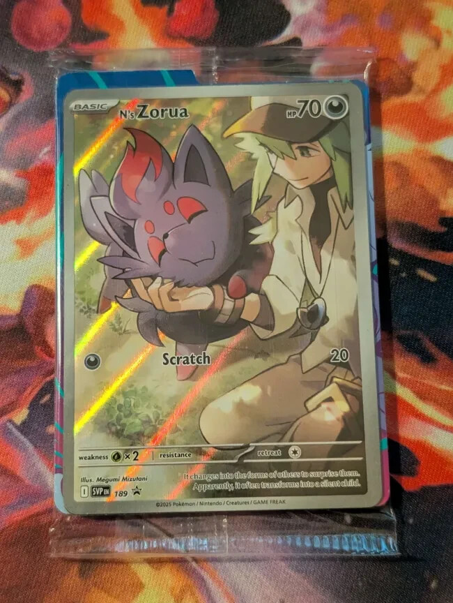 N's Zorua 189 Factory Sealed Black Star Promo Scarlet Violet Pokemon Near Mint