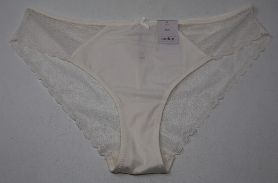 Bragas de bikini Auden XL CREMA SÓLIDO FRENTE ENCAJE TRASERO Y LATERALES Lote de 5 NUEVAS CON ETIQUETAS Foto 3 de 4