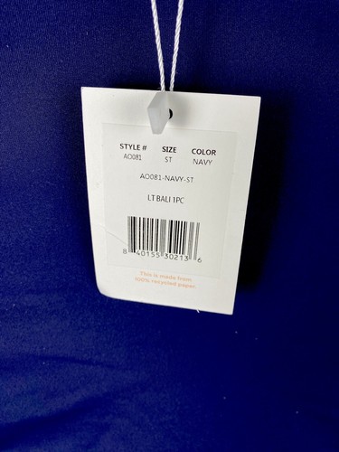 Andie Swim The Bali One Piece Swimsuit Navy Blue Size Small Tall NWT - Picture 3 of 6