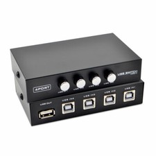 4 Port USB2.0 Manual Sharing Switch Box Printer Hub for 4 PC Keybard Scanner Cam