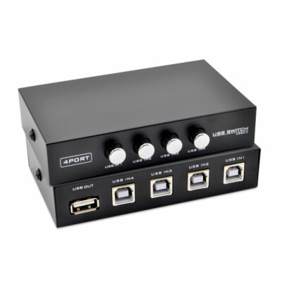 4 Port USB2.0 Manual Sharing Switch Box Printer Hub for 4 PC Keybard Scanner Cam