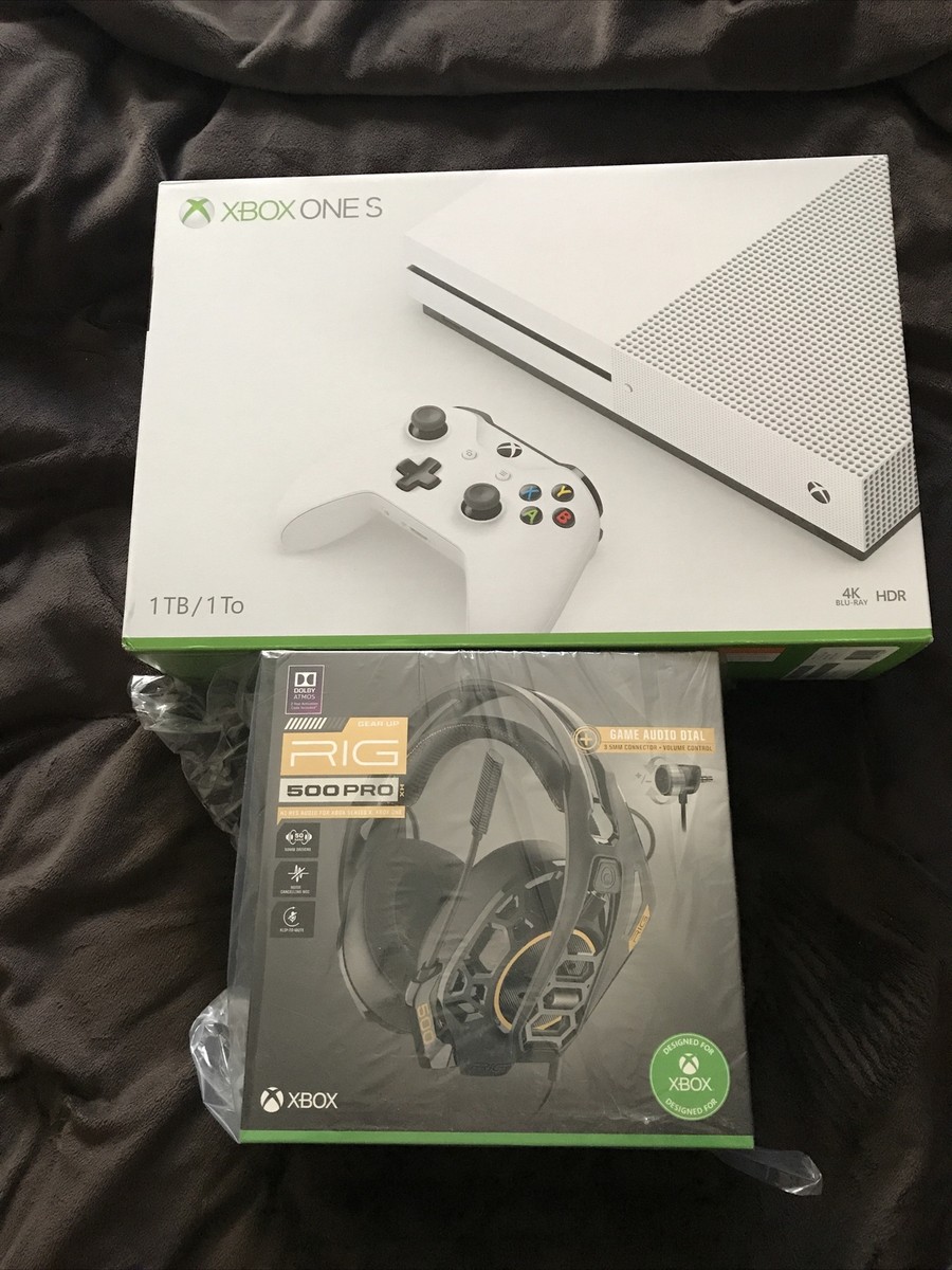 Brand NEW Microsoft Xbox One S 1TB Bundle Console And Headset, 2 