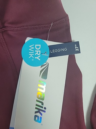 Marika Contender Luxe Windsor Wine 27" Gym to Street Leggings Small NWT Dry Wik - Picture 9 of 11