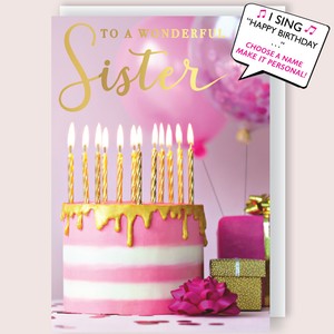Merveilleux Soeur Musical Birthday Card Chant Joyeux Anniversaire Isabelle Ebay