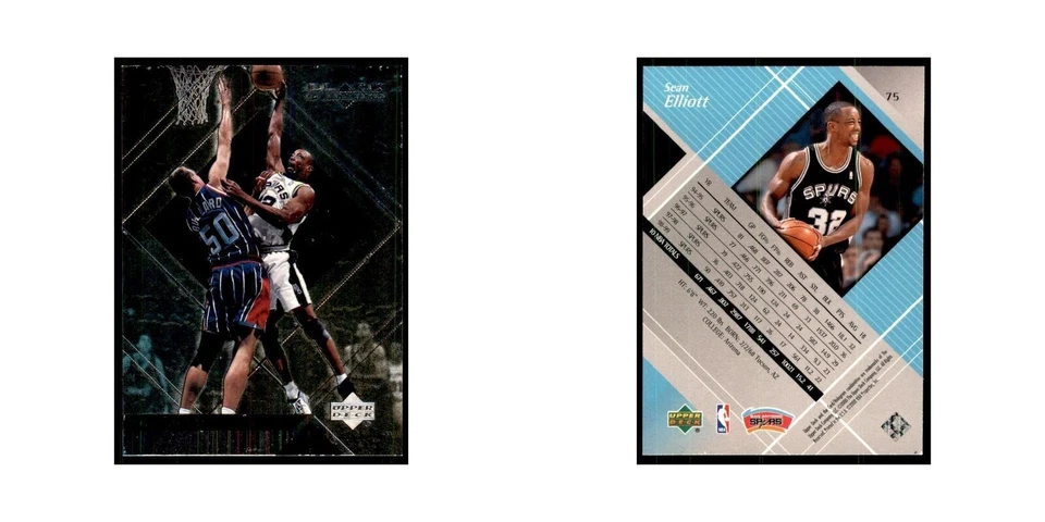 1999 Upper Deck Black Diamond Sean Elliott Spurs #75 - Image 3 of 3