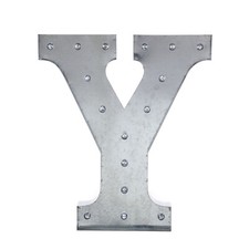 1.7 ft Silver Light Up Letter Y Metal Marquee Signs Party Backdrop Supplies