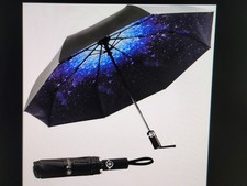 SY COMPACT Travel Umbrella 2 pack Windproof Automatic Umbrellas Foldable-Black