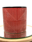 Planter Flower Pot Ceramic Medium Big Embossed Red 16 cm tall 16 cm diameter