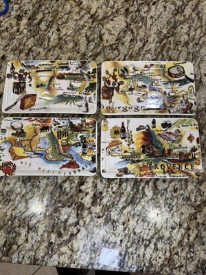 Williams-Sonoma Ceramic Serving Tray Set of 4 Map Portugal French Regions 2009