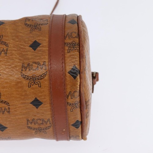 MCM Logogram Vicetos Shoulder Bag PVC Leather Brown Auth gh801 - Picture 14 of 19