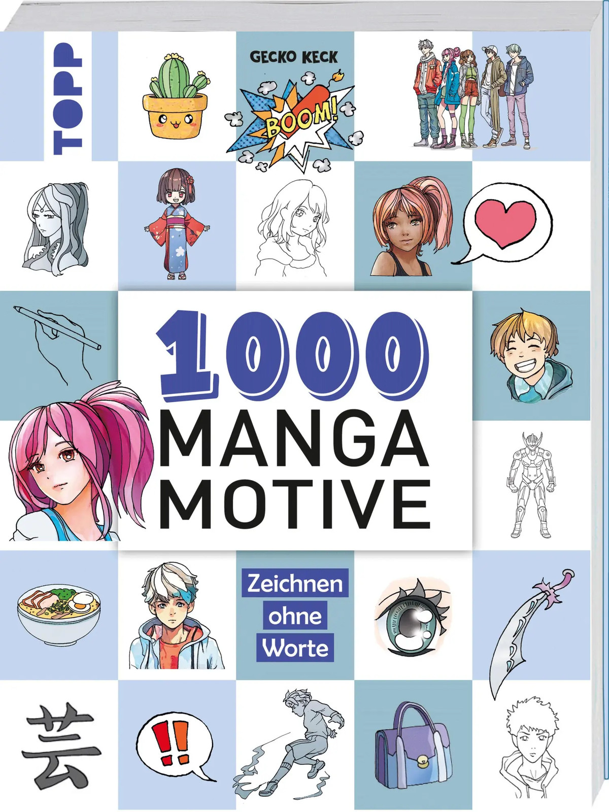 1000 Manga Motive zeichnen | Zeichnen ohne Worte | Gecko Keck | Taschenbuch
