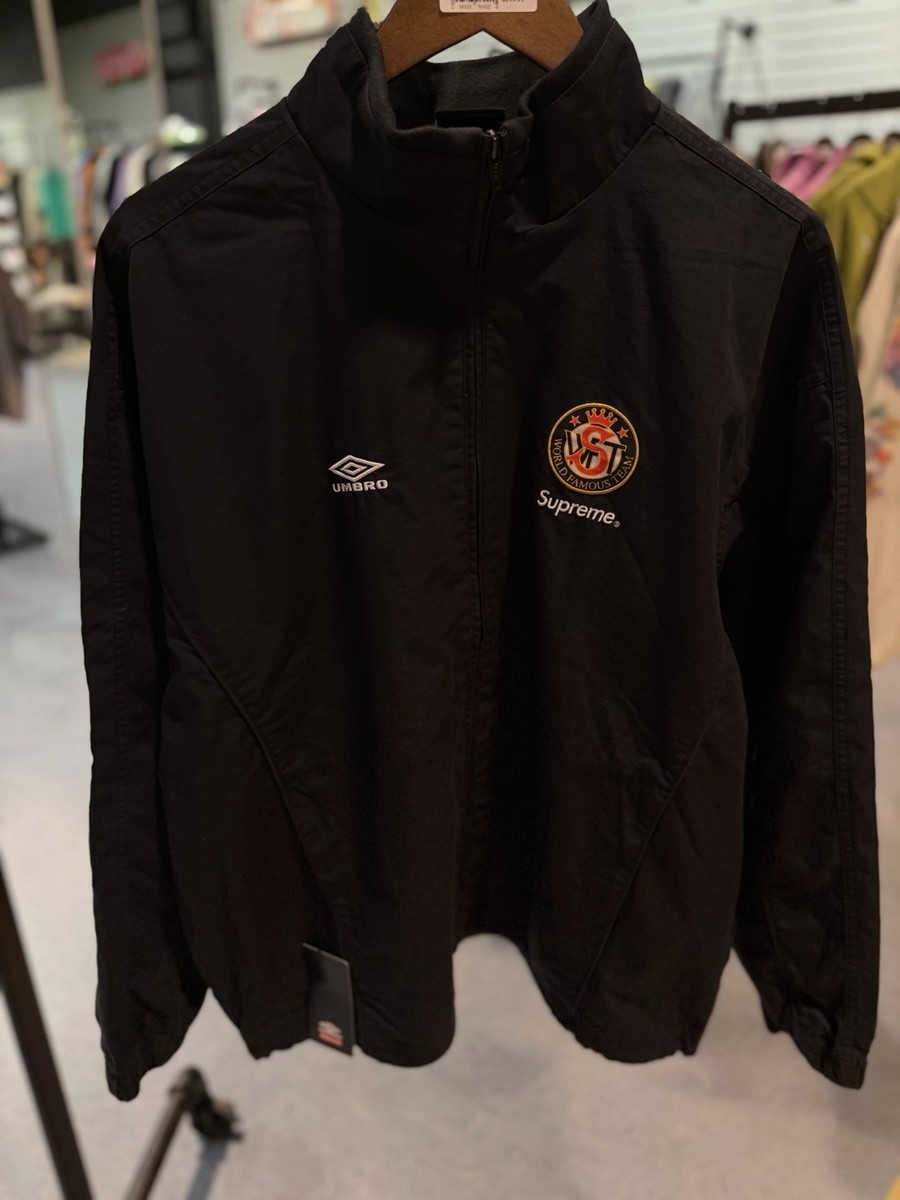 ジャケット・アウター Supreme Umbro Cotton Track Jacket Black Supreme x Umbro Cotton Ripstop Track Jacket Black Size Medium FW23