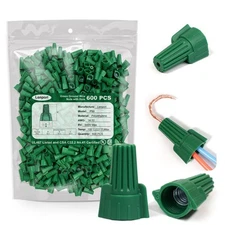 Lenporl Winged Green Ground Wire Nuts Connectors with Hole 600PCS Easy Twist-...