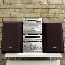 Technics 4 Piece Hifi System With Speakers Silver/Brown SE-HD51 SL-HD51 ST-HD51