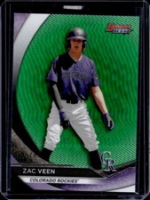 2020 Bowman's Best Zac Veen Top Prospects Green Refractor #/99 Rockies