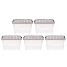 IRIS 32 Qt. Plastic Storage Bins with Lids, Stackable Storage Containers, 5 Pack