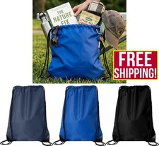 Nylon Drawstring Cinch Pack Bag Backpack Water Resistant Sackpack Travel Gym NEW