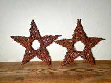Set mit 2 Sternen, Weide, zum Hängen oder Stellen, mittel, DM ca. 40 cm, Unikate