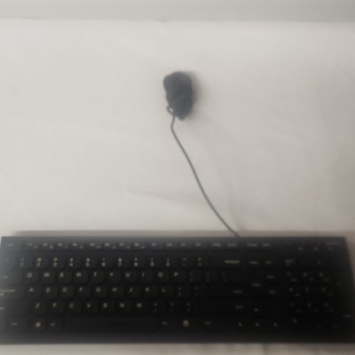 Lenovo LXH-EKB-10YA Wired USB Keyboard & Mouse Bundle, QWERTY, Black
