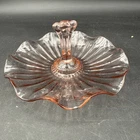 Vintage Anchor Hocking Pink Depression Glass Cookie Trinket Tray w/ Handle 7.5”