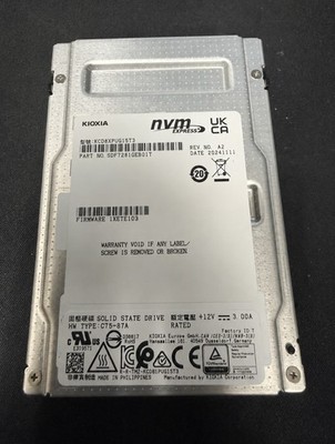 DEAD NOT WORKING KIOXIA KCD8XPUG15T3 15.36TB NVME GEN5 U.2 2.5'' SSD