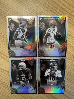 2025 Topps Chrome Fortune 15 Refractors 4-Card Lot McMillan/Chase/Jeanty/Manning