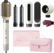 6 in 1 Air Wrap Hair Styler, 110,000 RPM Hair Dryer Brush with Auto-Wrap Curlers