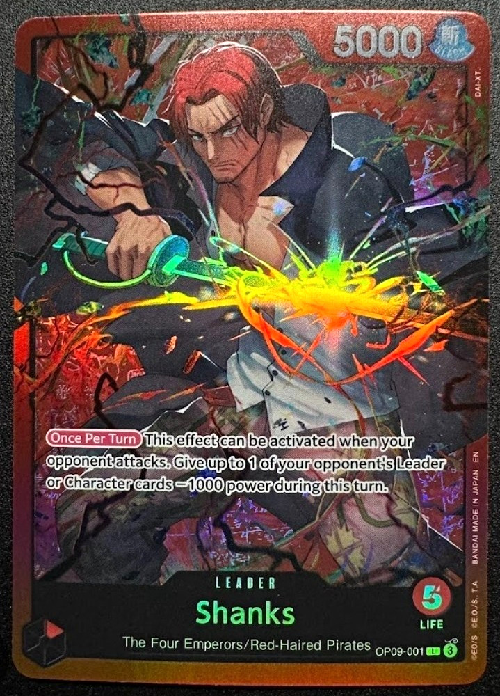 Bandai One Piece CCG Shanks Leader OP09-001 The Four Emperors Full Art Foil