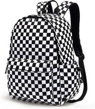 Checkered School Backpack for Girls Women, Teens School Bags Bookbags Ladies Lap