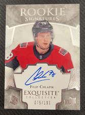 2017-18 UPPER DECK EXQUISITE COLLECTION FILIP CHLAPIK ROOKIE AUTO #ed 75/199