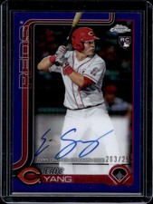 2025 Topps Chrome Eric Yang Auto Autograph RC Purple Refractor #/250 Reds Rookie