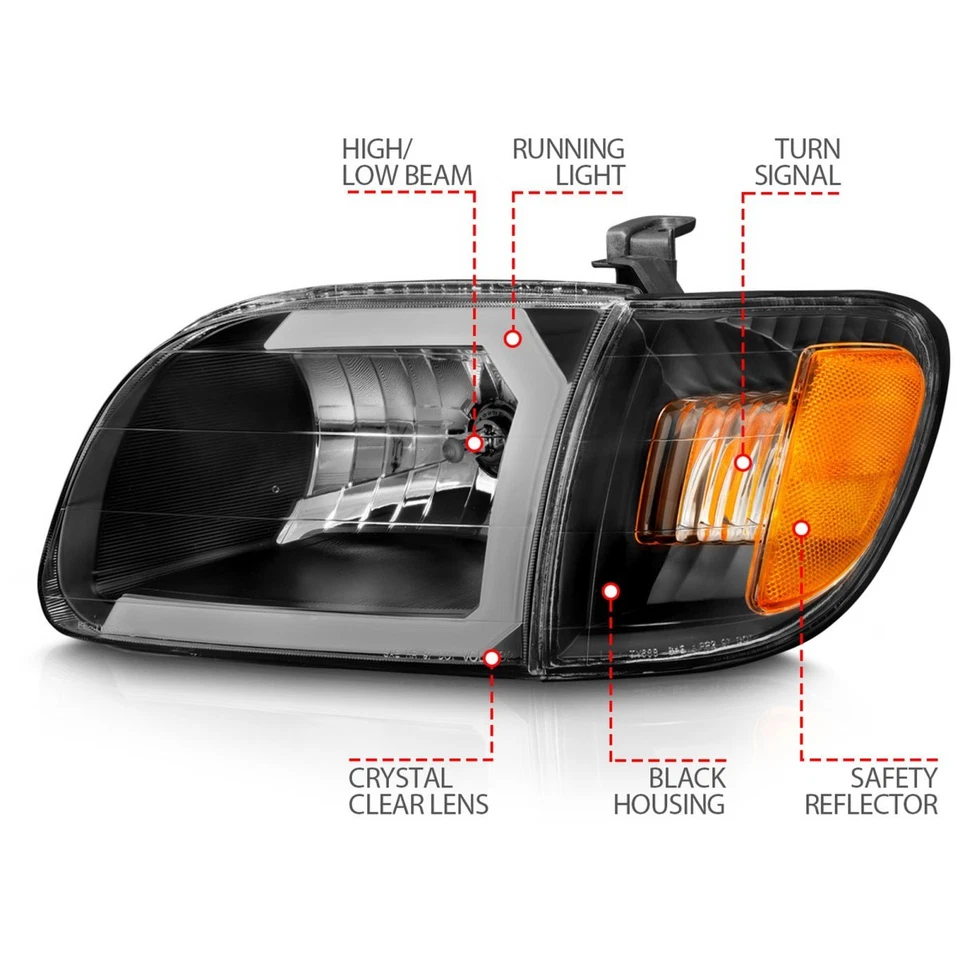 Faro halógeno transparente izquierdo y derecho Anzo 111579 para Toyota Tundra 2000-2004 Foto 4 de 4