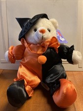 Vintage Russ Mischief Witch Bear Plush Halloween Stuffed Animal Toy 10  Orange