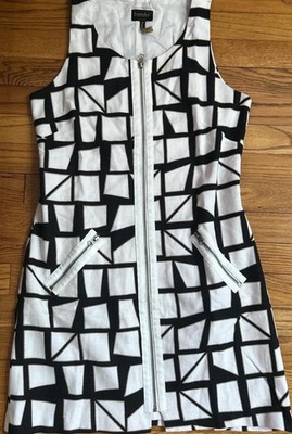 Laundry By Shelli Segal Color Block Print Zipper Shift Dress 6