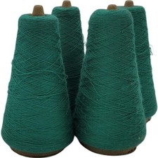 Lot of 4 Vintage Phoenix Dye Works Acrilan Yarn Cone 1/24 Medium Green Lot 56721