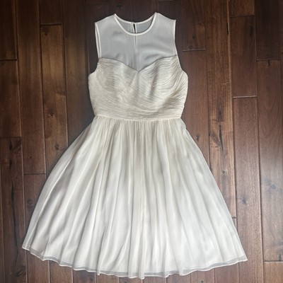 j crew ivory dress Sz 2 Clara Silk Chiffon Cream A0011 Angelcore Coquette Sheer Bridesmaid dresses