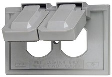 Leviton Weatherproof Cover, 1-Gang for Duplex Receptacles, No Size, Gray