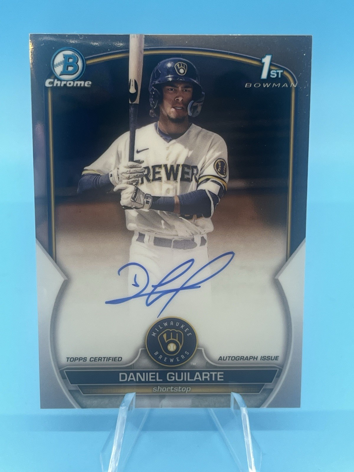2023 Bowman Chrome #CPA-DGE Daniel Guilarte 1st Bowman On-Card Autograph
