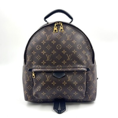 LOUIS VUITTON Palm Springs Backpack MM monogram Backpack Brown Leather PVC