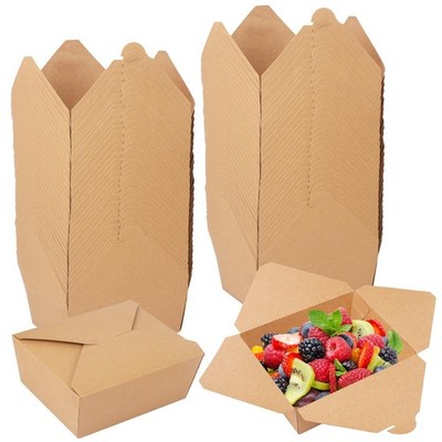 60 Pack 48 Oz Paper Take Out Food Containers, Lunch Meal Food Boxes, Disposab...