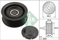 Schaeffler INA 532 0160 10 Umlenk-/FüHrungsrolle, Keilrippenriemen FüR Porsche