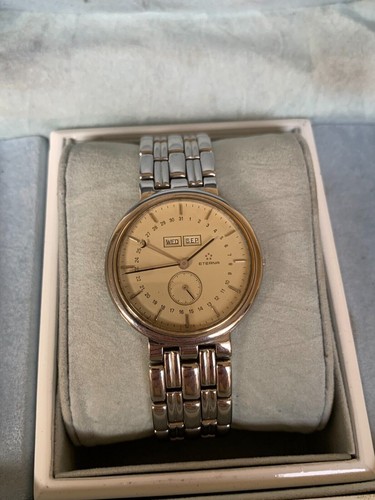 RELOJ CALENDARIO TRIPLE ETERNA VINTAGE CUARZO 224.2149.41M CABALLEROS 34MM AÑOS 90 CON CAJA - Imagen 7 de 24