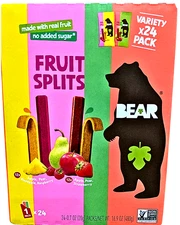 Bear Fruit Splits Variety Pack Made with Real Fruit 24 Count x 0.7 oz