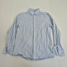 JACK WILLS Shirt Medium Blue Men's 100 Cotton Striped Button-Up Casual