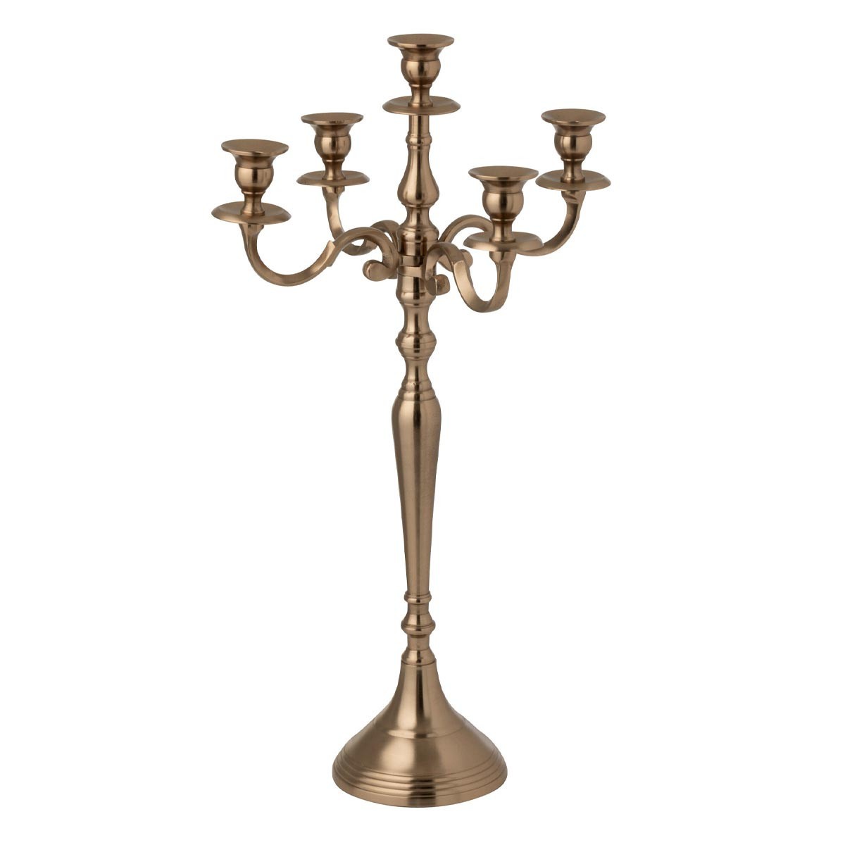 Chandelier en métal Genaro rose doré de 63cm à l'élégance raffinée et finitions de luxe