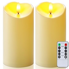 6"x3" Outdoor Waterproof Flameless Candles with Remote and Timer, Battery Ope...