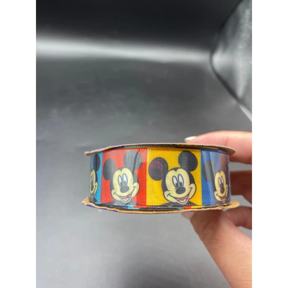Vtg 3 Yards 7/8" Mickey mouse mouse Offray DISNEY bright colored RIBBON - Изображение 2 из 4