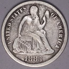 1883 Seated Liberty Dime VG-F