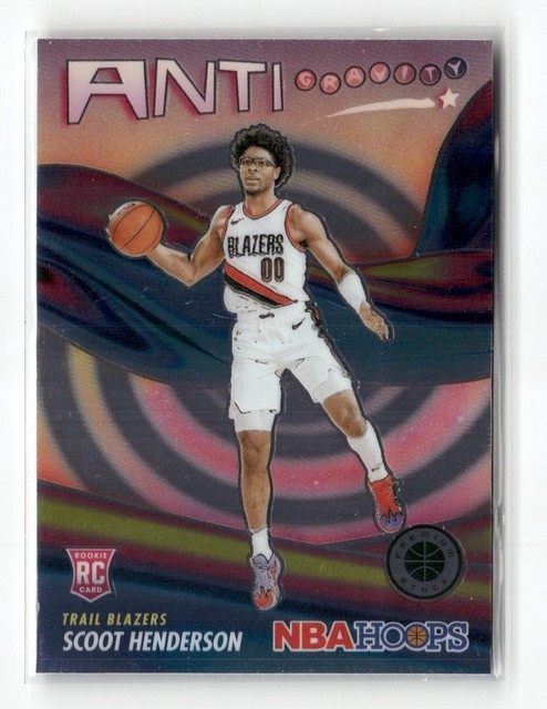 2023-24 NBA Hoops Premium Stock Scoot Henderson RC Anti Gravity #9 Blazers
